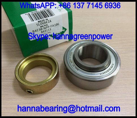 RAE30-NPP-FA106 Cylindrical Outer Ring Insert Ball Bearing 30x62x35.8mm